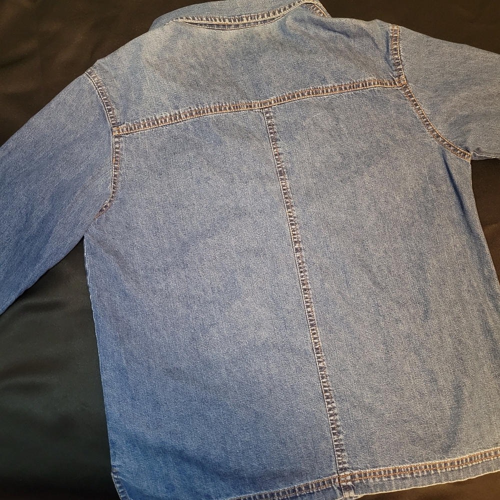 Denim Cat Theme Hobby Button Down Jacket Embroide… - image 6